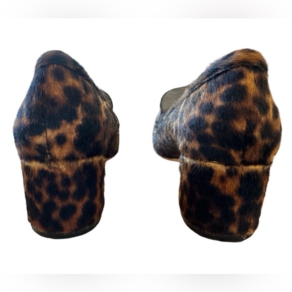 Boden Victoria Mid Heel Calf Hair Leather Loafers Sz 39/8.5 in Cheetah Print EUC - Picture 4 of 7
